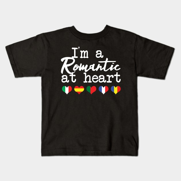 I'm a Romantic At Heart Kids T-Shirt by UnderwaterSky